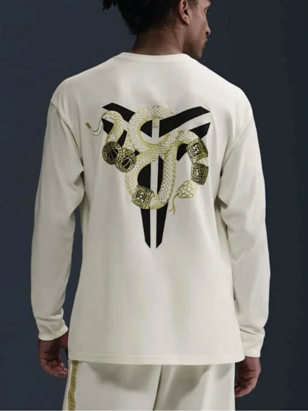 Nike Kobe Year Of The Mamba Max 90 Long Sleeve Tee Shirt SZ M White Loose Fit